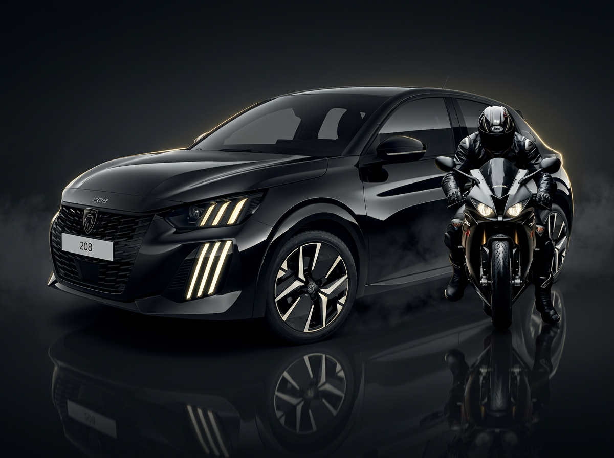 Voiture et moto de l'auto-école